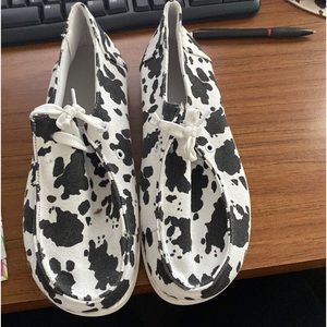 Cow print shoes